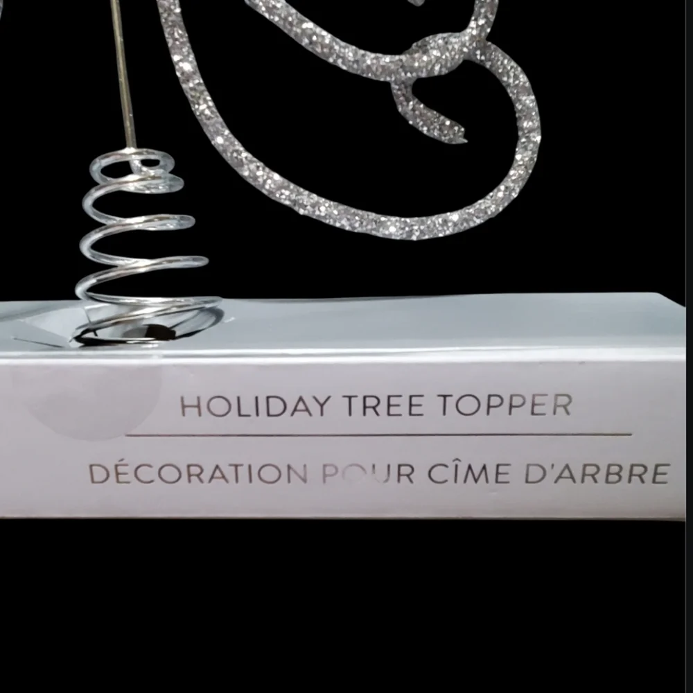 Crystals And Silver Tiny Simulated Diamonds Christmas Tree Topper Holiday Decor